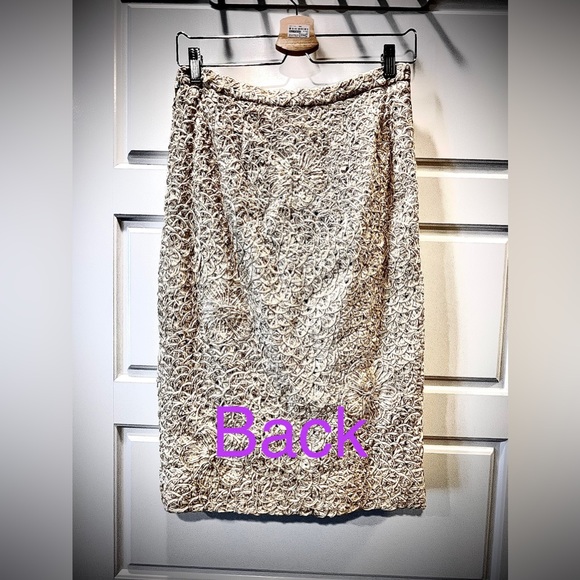 Vintage Textured Pencil Skirt made of ribbons, lined (S/M) - Picture 2 of 10